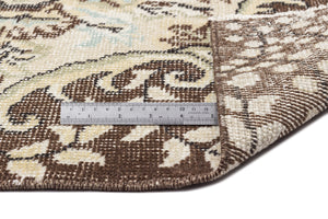 Beige Over Dyed Vintage Rug 5'9'' x 9'9'' ft 176 x 297 cm