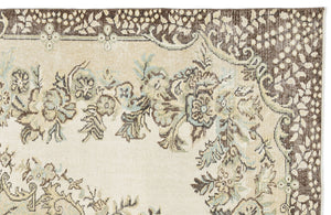 Beige Over Dyed Vintage Rug 5'9'' x 9'9'' ft 176 x 297 cm