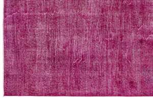 Fuchsia Over Dyed Vintage Rug 5'3'' x 8'5'' ft 159 x 257 cm