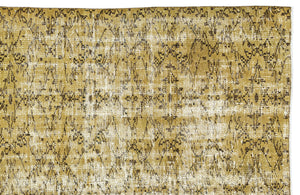 Yellow Over Dyed Vintage Rug 5'10'' x 8'7'' ft 178 x 261 cm