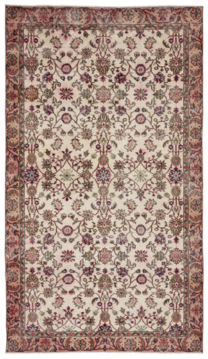 Naturel Over Dyed Vintage Rug 5'3'' x 9'4'' ft 159 x 285 cm