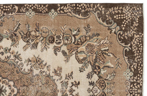 Brown Over Dyed Vintage Rug 5'8'' x 9'1'' ft 172 x 277 cm