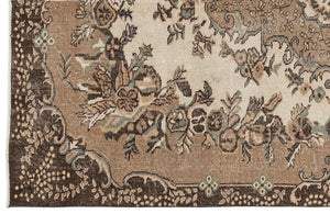 Brown Over Dyed Vintage Rug 5'8'' x 9'1'' ft 172 x 277 cm