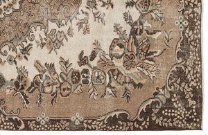 Brown Over Dyed Vintage Rug 5'8'' x 9'1'' ft 172 x 277 cm