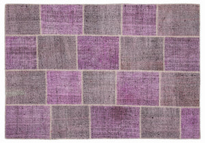 Mixed Over Dyed Kilim Patchwork Unique Rug 5'3'' x 7'7'' ft 160 x 230 cm