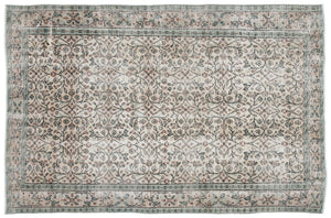 Naturel Over Dyed Vintage Rug 5'11'' x 9'2'' ft 180 x 280 cm