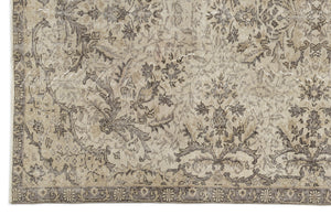 Beige Over Dyed Vintage Rug 5'8'' x 9'3'' ft 173 x 281 cm