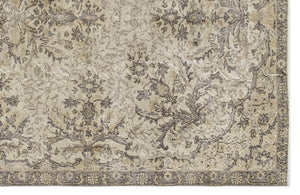 Beige Over Dyed Vintage Rug 5'8'' x 9'3'' ft 173 x 281 cm