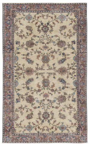 Naturel Over Dyed Vintage Rug 5'4'' x 8'8'' ft 162 x 263 cm