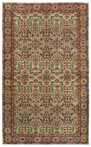 Naturel Over Dyed Vintage Rug 5'7'' x 9'4'' ft 170 x 285 cm