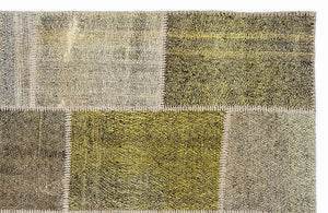 Mixed Over Dyed Kilim Patchwork Unique Rug 5'3'' x 7'7'' ft 160 x 230 cm