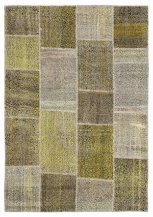 Mixed Over Dyed Kilim Patchwork Unique Rug 5'3'' x 7'7'' ft 160 x 230 cm