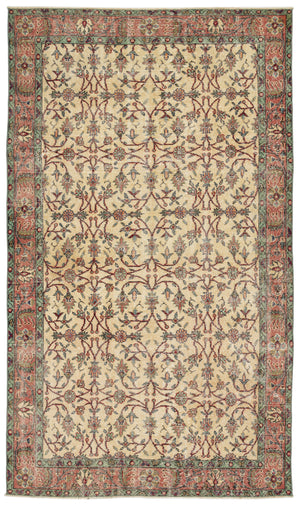 Naturel Over Dyed Vintage Rug 5'4'' x 9'3'' ft 162 x 283 cm