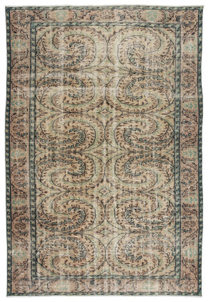 Retro Over Dyed Vintage Rug 5'12'' x 8'9'' ft 182 x 266 cm
