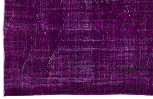 Fuchsia Over Dyed Vintage Rug 5'10'' x 8'10'' ft 178 x 268 cm