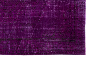 Fuchsia Over Dyed Vintage Rug 5'10'' x 8'10'' ft 178 x 268 cm
