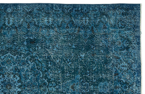 Turquoise Over Dyed Carved Rug 5'10'' x 8'9'' ft 177 x 266 cm