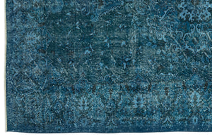 Turquoise Over Dyed Carved Rug 5'10'' x 8'9'' ft 177 x 266 cm