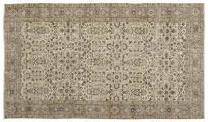 Beige Over Dyed Vintage Rug 5'1'' x 8'10'' ft 154 x 269 cm