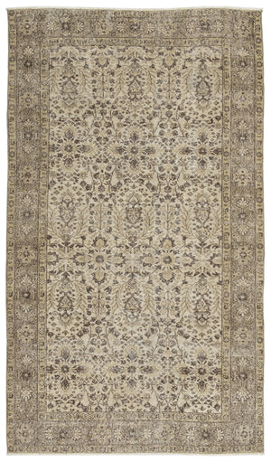 Beige Over Dyed Vintage Rug 5'1'' x 8'10'' ft 154 x 269 cm