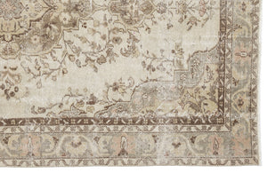 Beige Over Dyed Vintage Rug 5'10'' x 9'4'' ft 178 x 285 cm