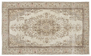 Beige Over Dyed Vintage Rug 5'10'' x 9'4'' ft 178 x 285 cm