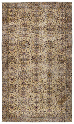 Naturel Over Dyed Vintage Rug 5'5'' x 8'11'' ft 165 x 272 cm