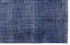 Blue Over Dyed Vintage Rug 6'3'' x 9'11'' ft 190 x 302 cm