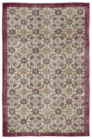 Naturel Over Dyed Vintage Rug 5'8'' x 8'11'' ft 173 x 271 cm
