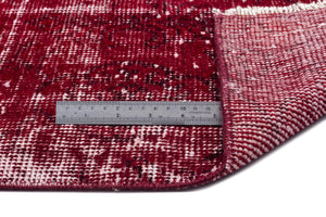 Red Over Dyed Vintage Rug 6'7'' x 10'4'' ft 200 x 315 cm