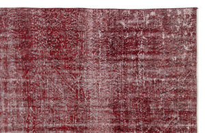 Red Over Dyed Vintage Rug 6'7'' x 10'4'' ft 200 x 315 cm