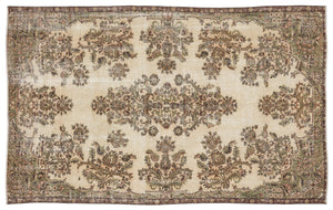 Naturel Over Dyed Vintage Rug 5'5'' x 8'9'' ft 164 x 267 cm