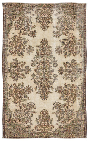 Naturel Over Dyed Vintage Rug 5'5'' x 8'9'' ft 164 x 267 cm