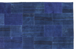 Mixed Over Dyed Kilim Patchwork Unique Rug 5'3'' x 7'7'' ft 160 x 230 cm