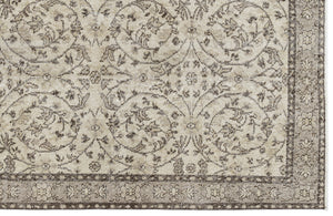 Beige Over Dyed Vintage Rug 3'9'' x 6'8'' ft 115 x 204 cm