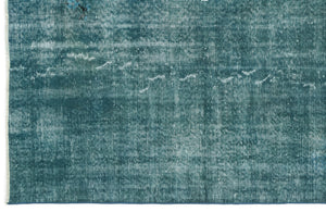 Turquoise Over Dyed Vintage Rug 5'8'' x 8'10'' ft 172 x 269 cm