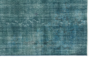 Turquoise Over Dyed Vintage Rug 5'8'' x 8'10'' ft 172 x 269 cm