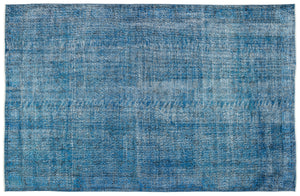 Turquoise Over Dyed Vintage Rug 6'6'' x 10'4'' ft 199 x 314 cm