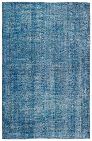 Turquoise Over Dyed Vintage Rug 6'6'' x 10'4'' ft 199 x 314 cm