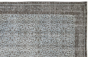 Blue Over Dyed Vintage Rug 4'11'' x 8'11'' ft 149 x 271 cm