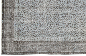 Blue Over Dyed Vintage Rug 4'11'' x 8'11'' ft 149 x 271 cm