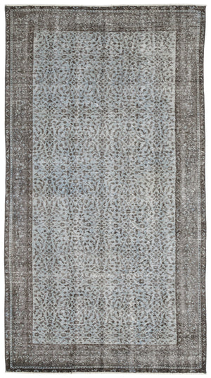 Blue Over Dyed Vintage Rug 4'11'' x 8'11'' ft 149 x 271 cm