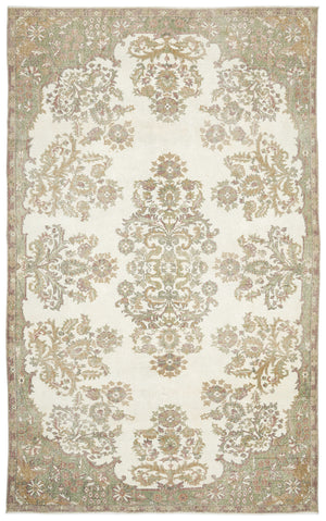 Beige Over Dyed Vintage Rug 6'4'' x 10'2'' ft 192 x 310 cm