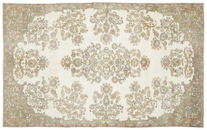 Beige Over Dyed Vintage Rug 6'4'' x 10'2'' ft 192 x 310 cm