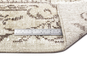Beige Over Dyed Vintage Rug 5'6'' x 9'4'' ft 168 x 285 cm