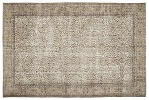 Beige Over Dyed Vintage Rug 6'9'' x 10'5'' ft 205 x 317 cm