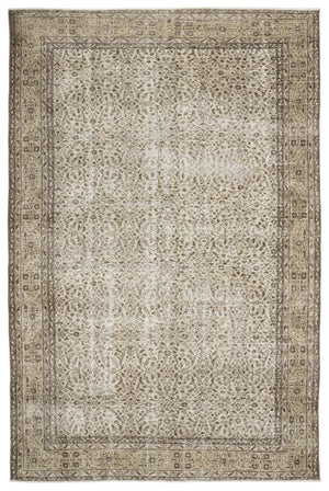 Beige Over Dyed Vintage Rug 6'9'' x 10'5'' ft 205 x 317 cm