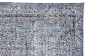 Blue Over Dyed Vintage Rug 5'3'' x 8'10'' ft 160 x 268 cm