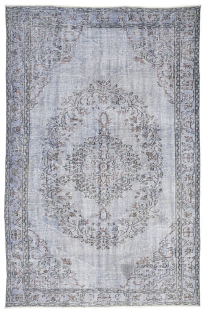 Blue Over Dyed Vintage Rug 5'6'' x 8'5'' ft 167 x 257 cm