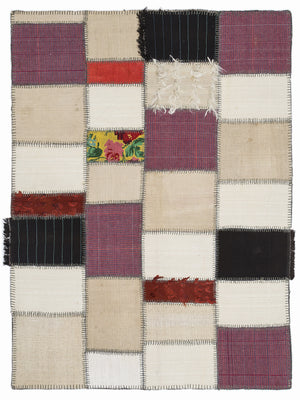 Mixed Over Dyed Kilim Patchwork Unique Rug 5'3'' x 7'7'' ft 160 x 230 cm